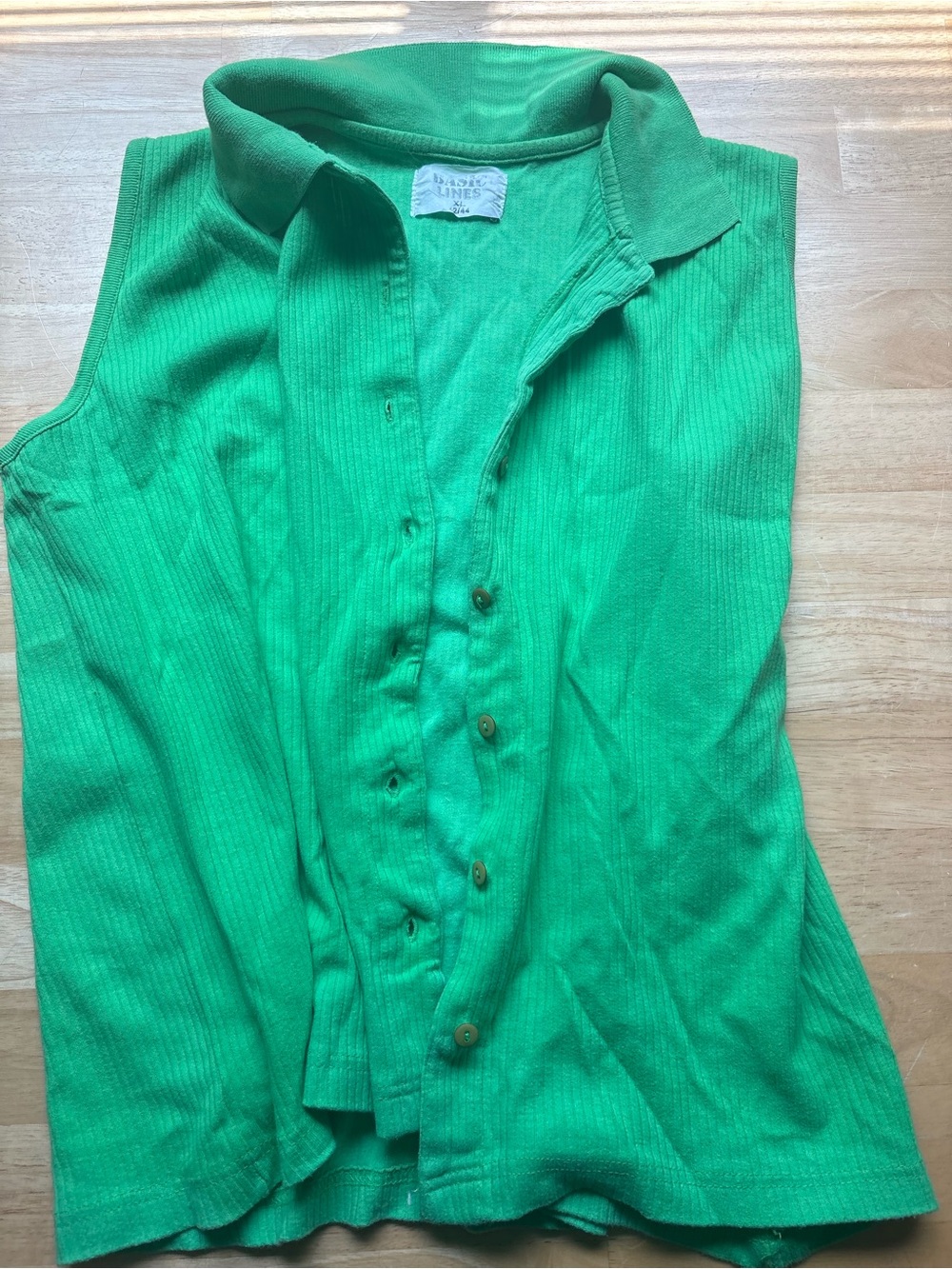 Lands' End Bright Green Sleeveless Polo Tank